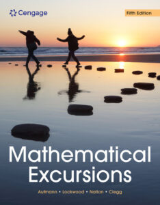 Book cover for Mathematical Excursions, 5e by Richard N. Aufmann, Joanne S. Lockwood, Richard D. Nation, Daniel K. Clegg